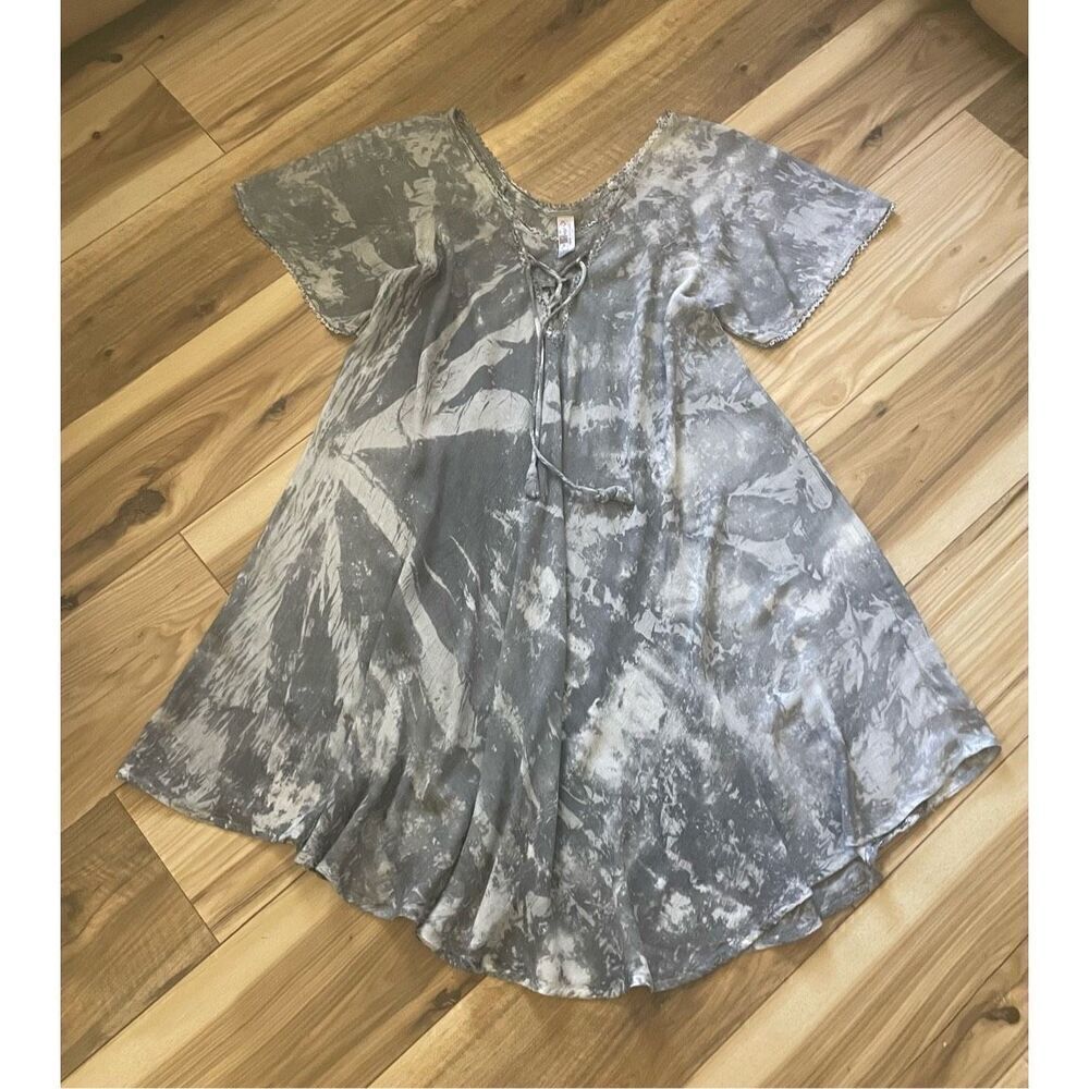 India Boutique Short Sleeve Tie Dye Umbrella Dress